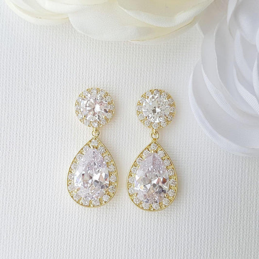 Gold Drop Earrings-Evita