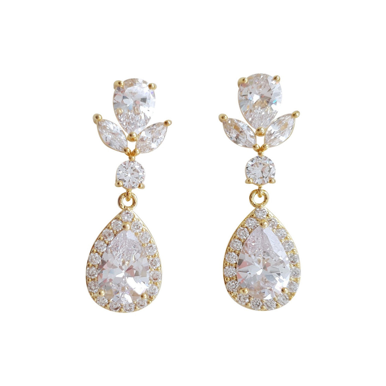 Crystal Teardrop Earrings-Emma