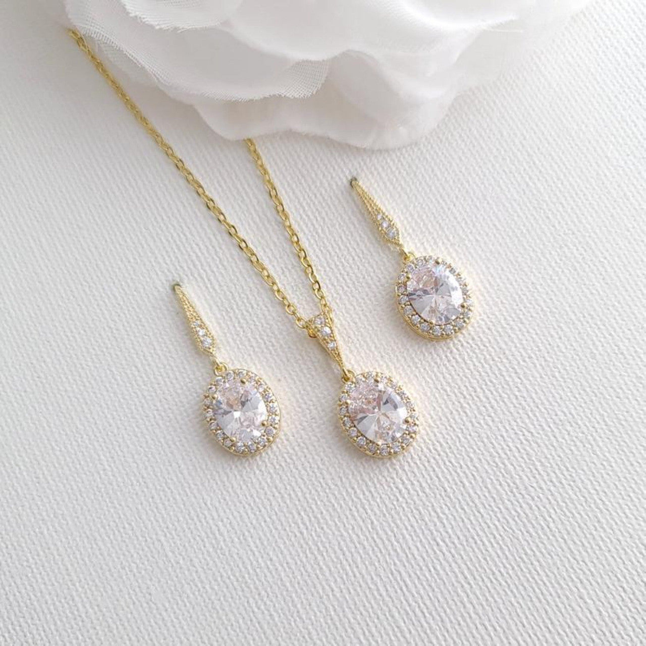 Rose Gold Bridesmaid Jewellery Set-Emily