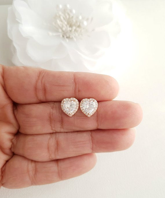 Heart Stud Earrings & Pendants-Diana