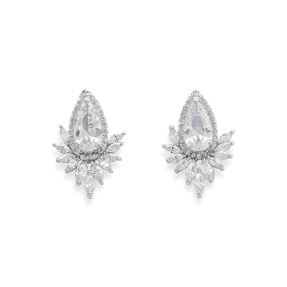 Starburst Cubic Zirconia Stud Earrings