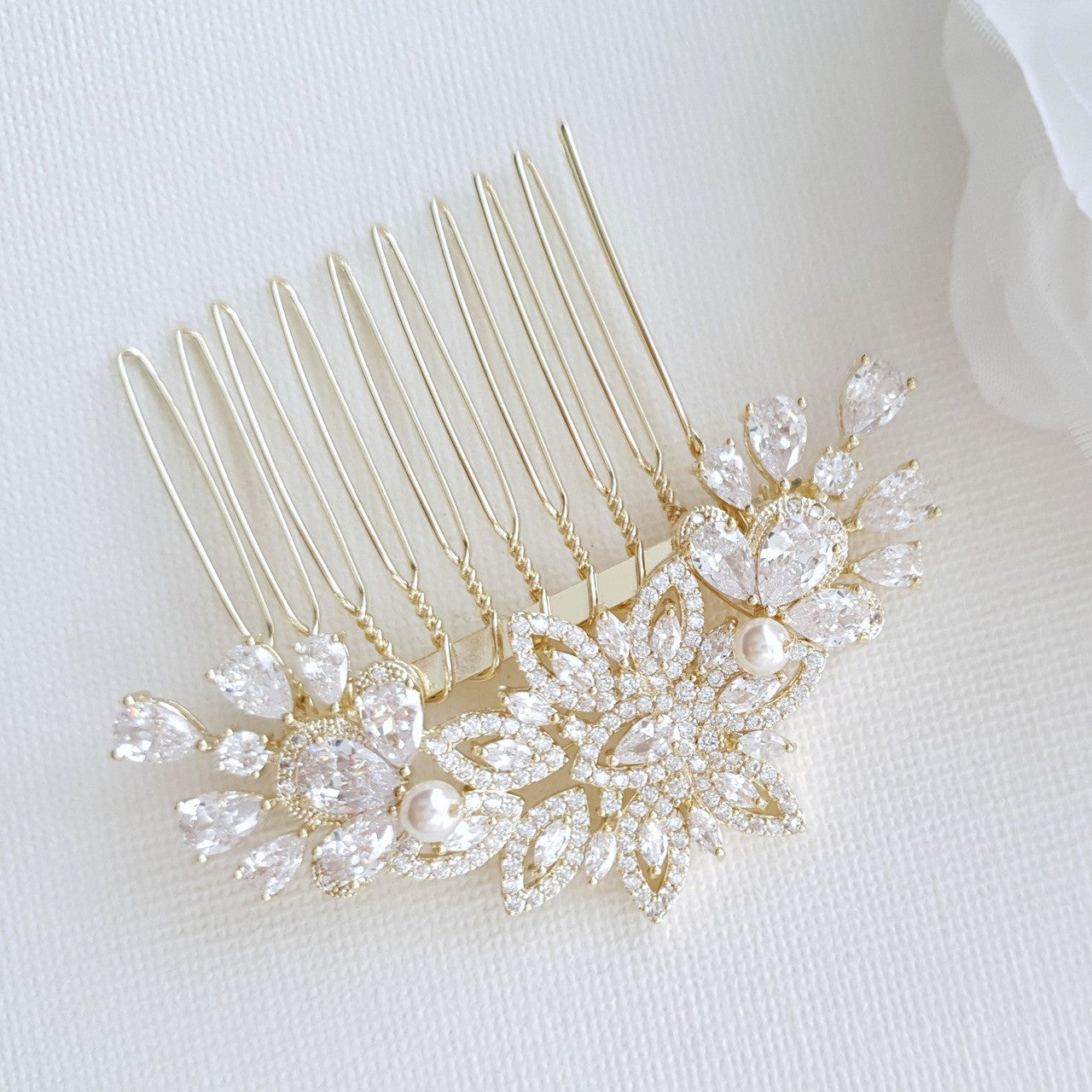 Jeweled Bridal Hair Combs- Lara