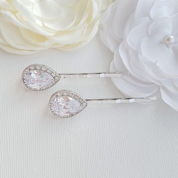 Bridal Hair Pins Rose Gold- Evelyn