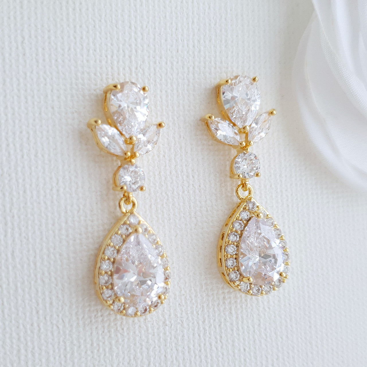 Crystal Teardrop Earrings-Emma