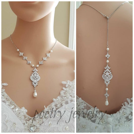Bridal Necklace with Backdrop for Brides- Rosa