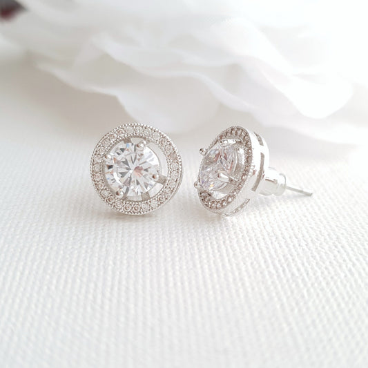 Round Stud Earrings- Denise