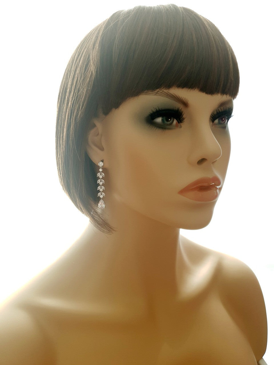 Marquise Bridal Earrings in Rose Gold- Kira
