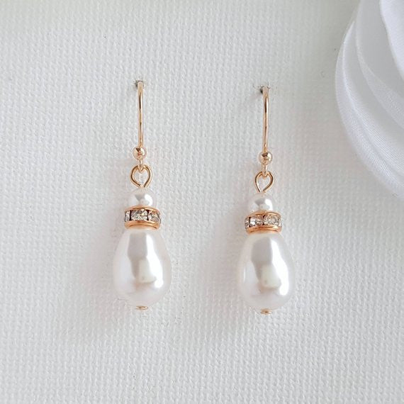 Simple Drop Earrings Rose Gold- June