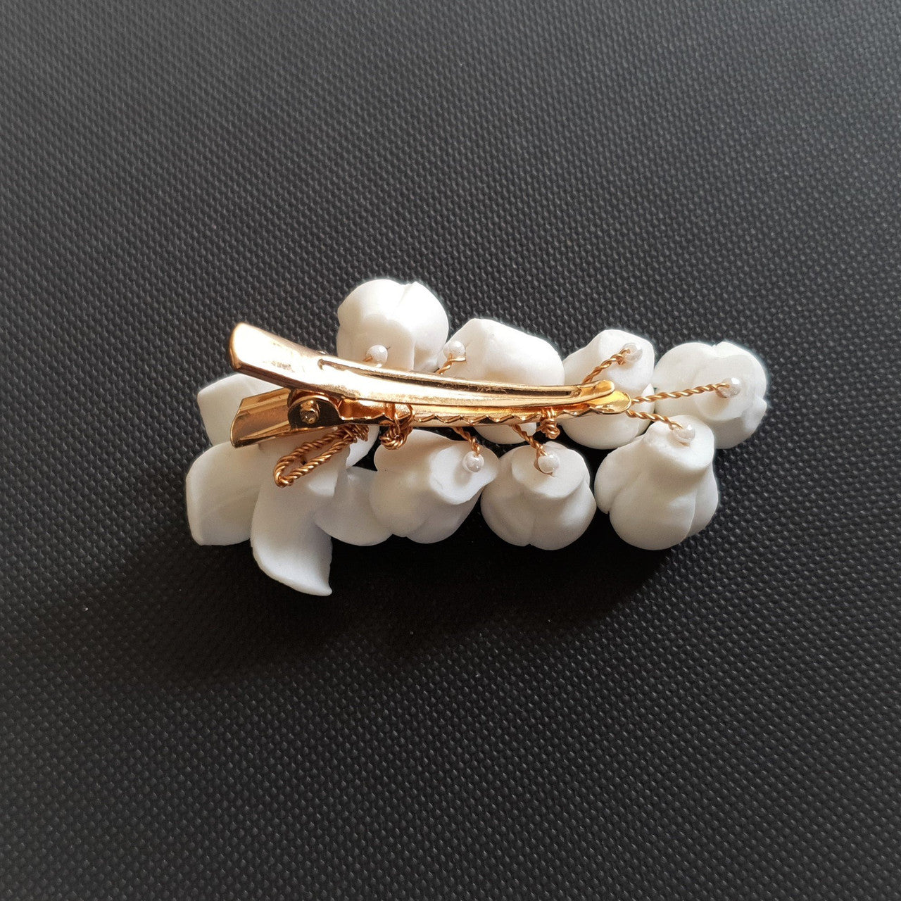 White Flower Wedding Hair  Clip-Lilac