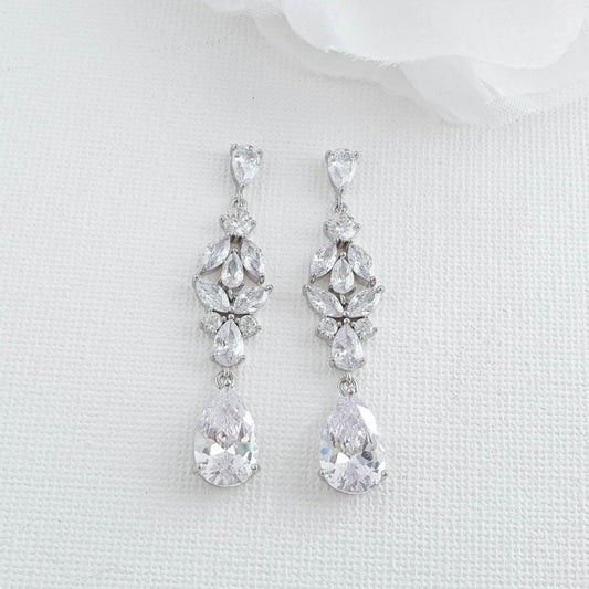 Marquise Drop Earrings for Brides-Anne