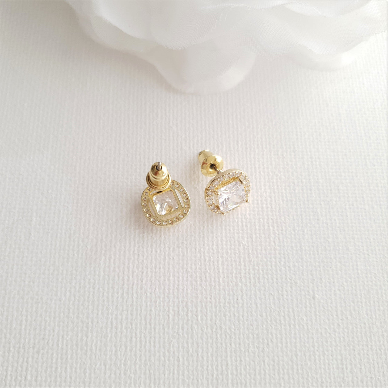 Gold Stud Earrings for Bridal Party-Piper