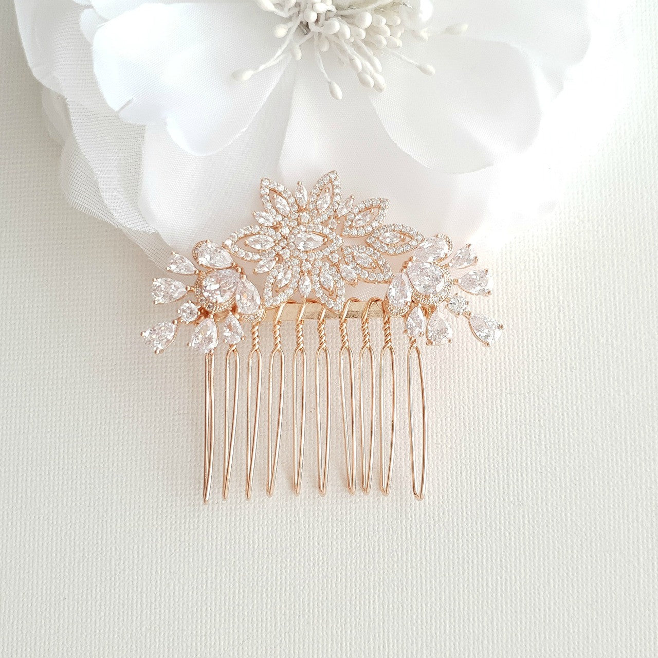 Jeweled Bridal Hair Combs- Lara