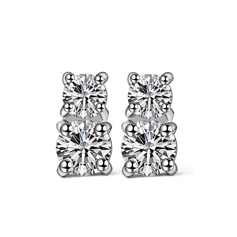 Double Stone Stud Earrings