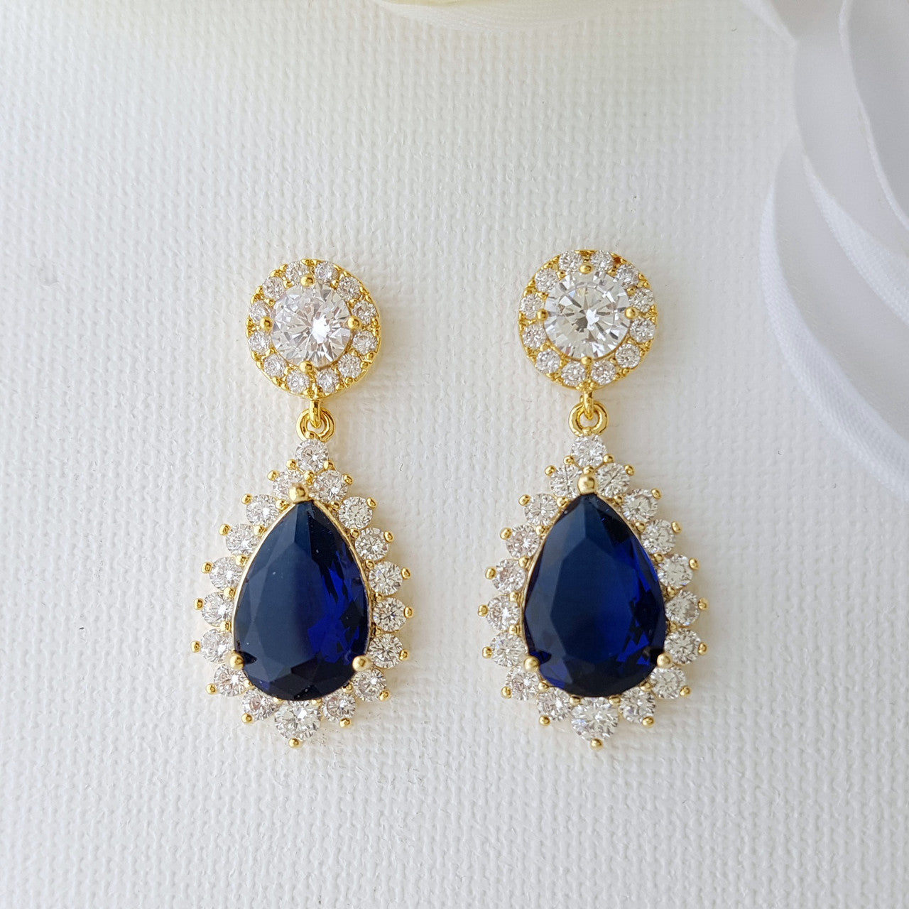 Blue and Gold Earrings Aoi