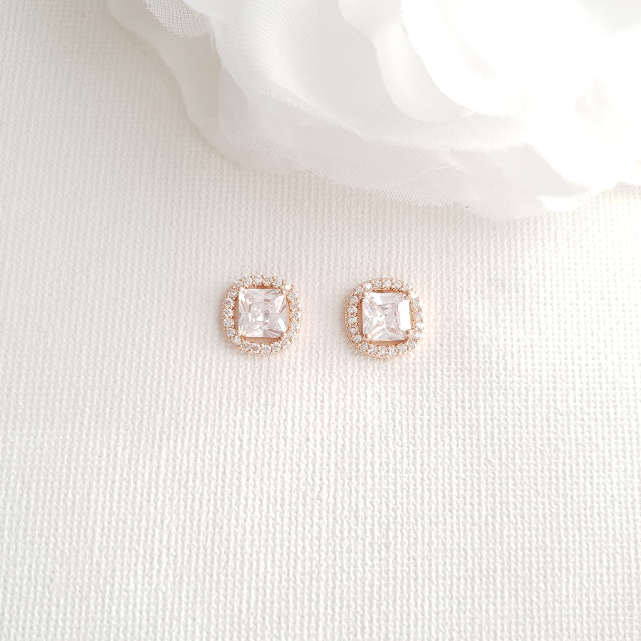 Gold Stud Earrings for Bridal Party-Piper