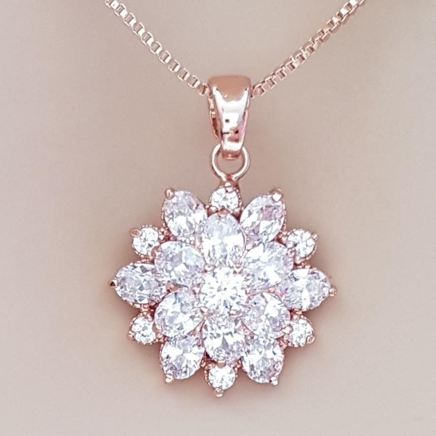 Rose Gold Flower Pendant-Floret