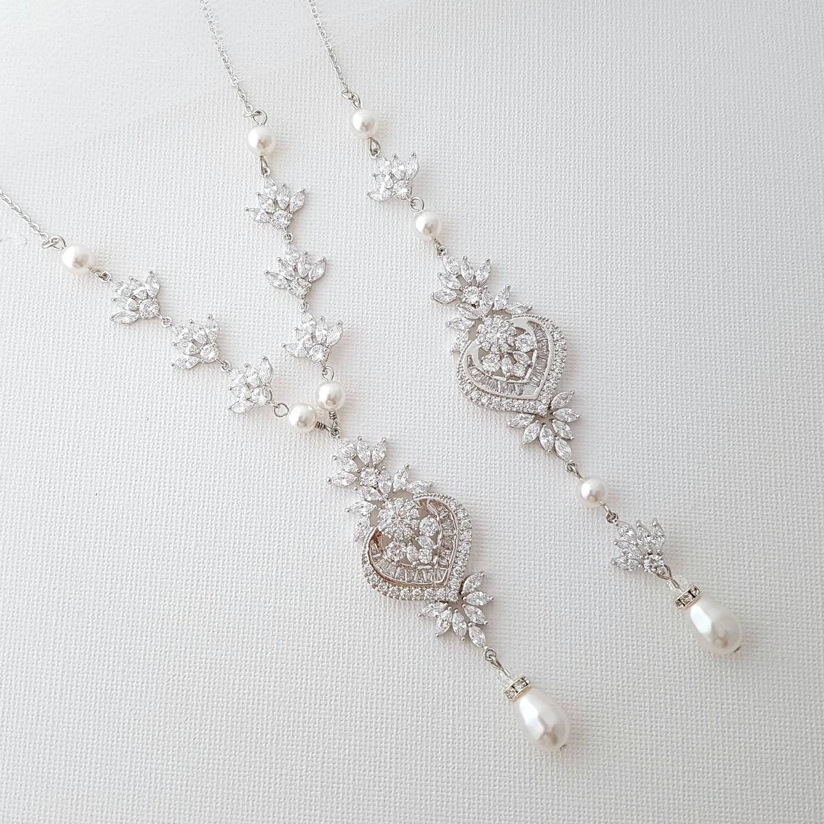 Bridal Necklace with Backdrop for Brides- Rosa