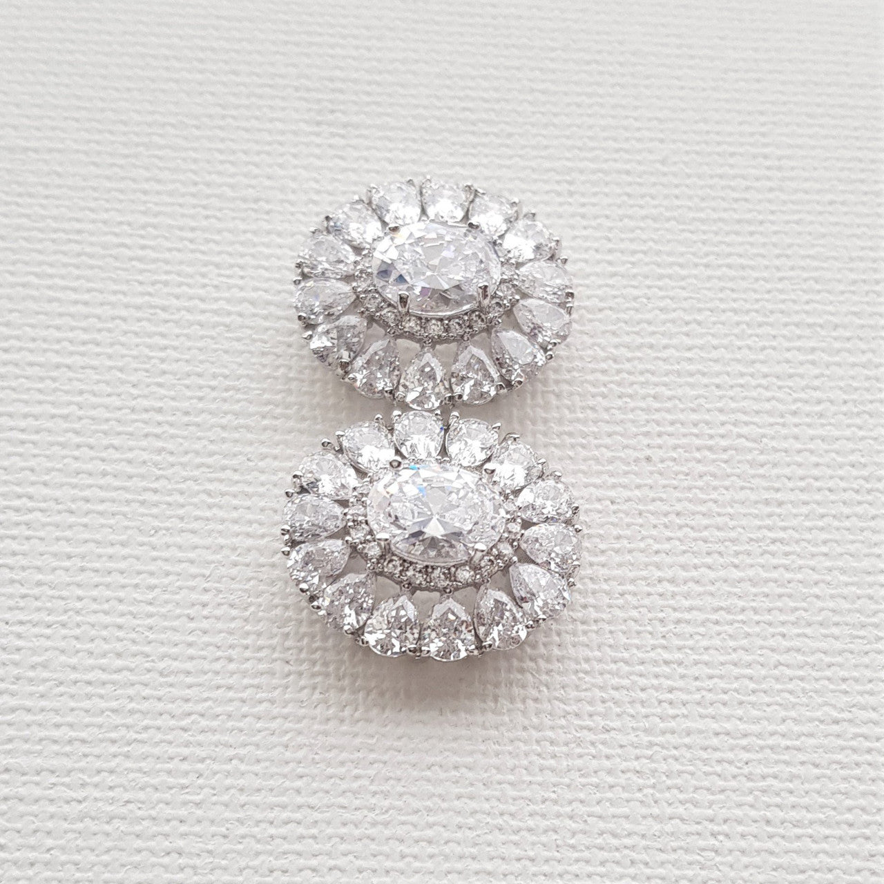 Oval Stud Earrings for Brides-Indigo