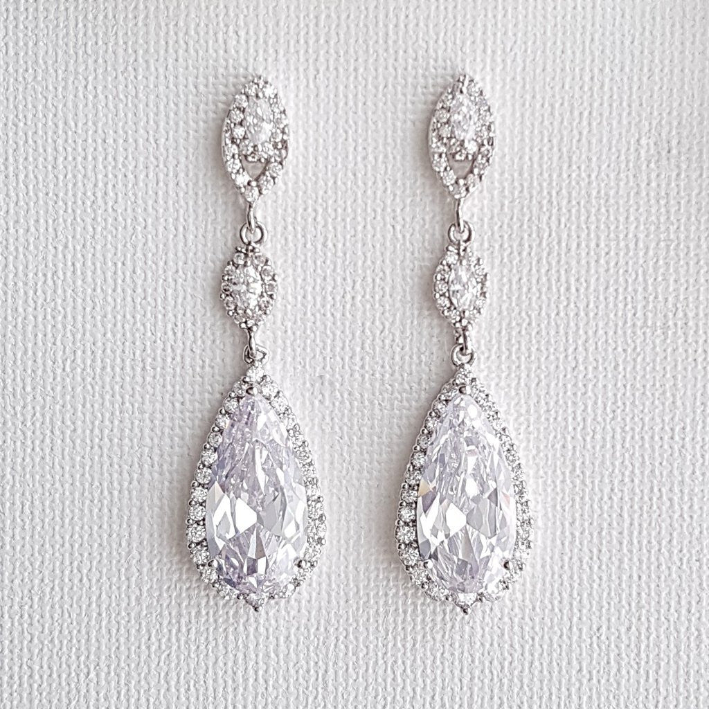 Teardrop Bridal Earrings- Karina