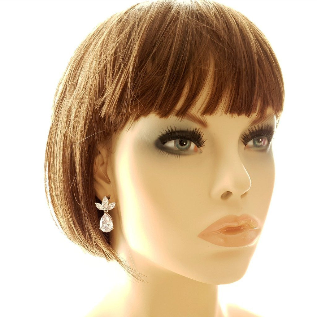 Drop Crystal Earrings-Marissa