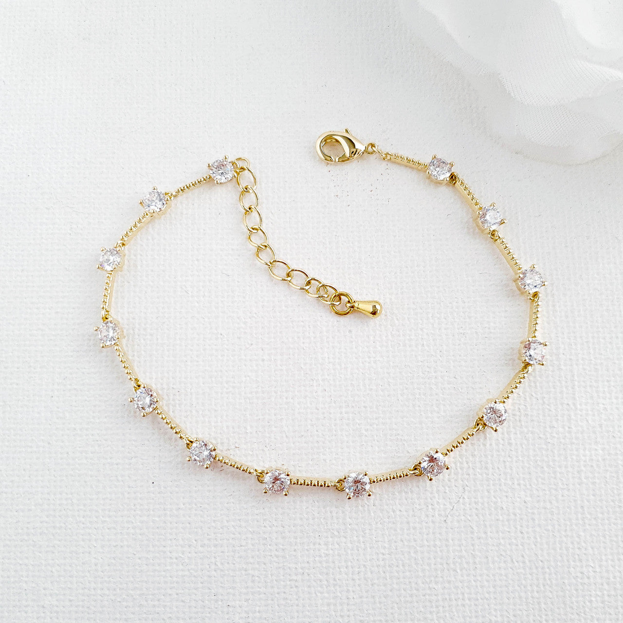 Simple Rose Gold Bracelet for Brides-Ginger