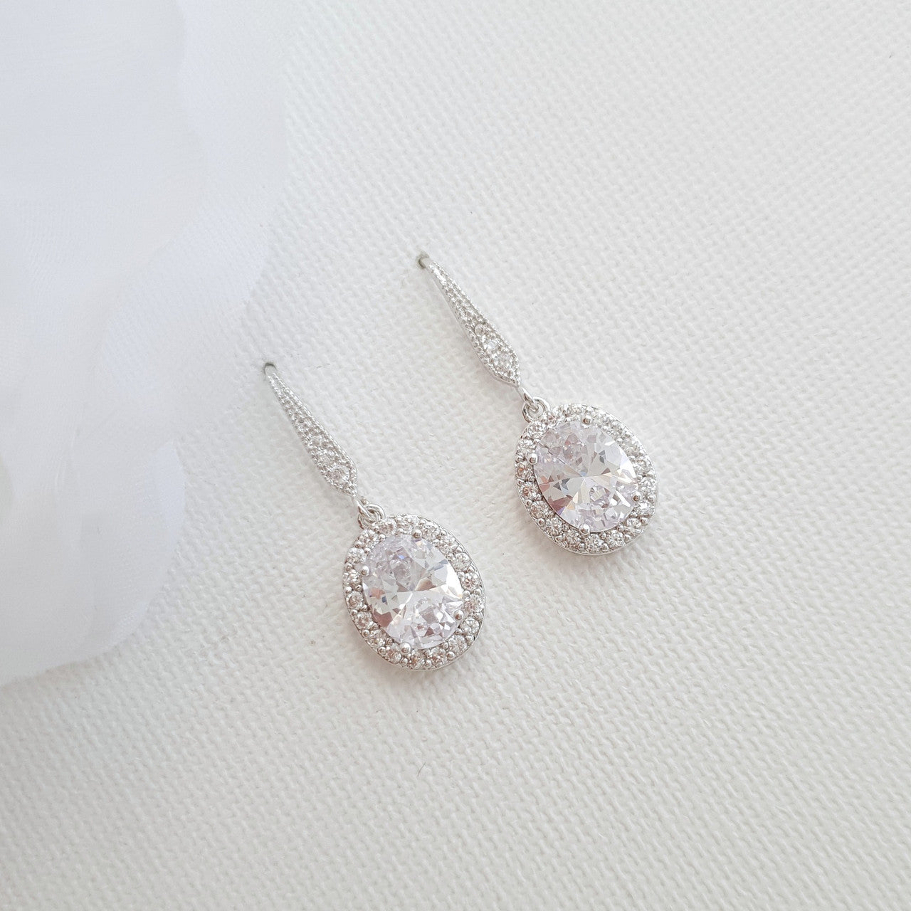 Small Rose Gold Dangle Earring-Emily