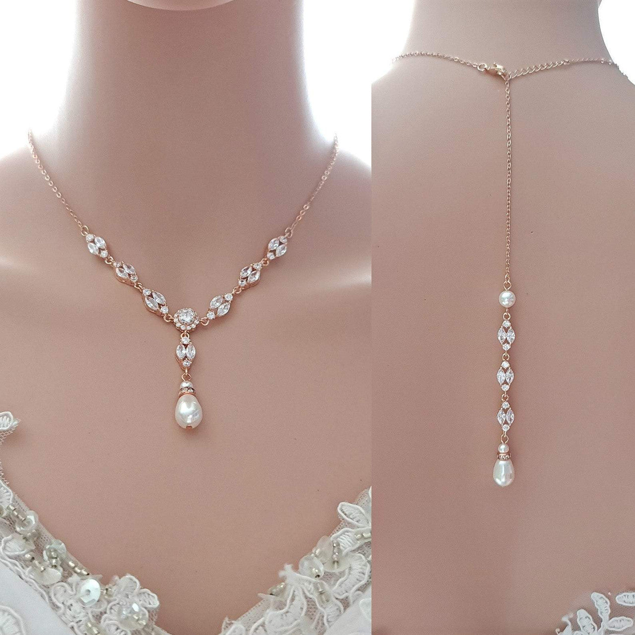 Necklace For Backless & Strapless Wedding Dress-Hayley