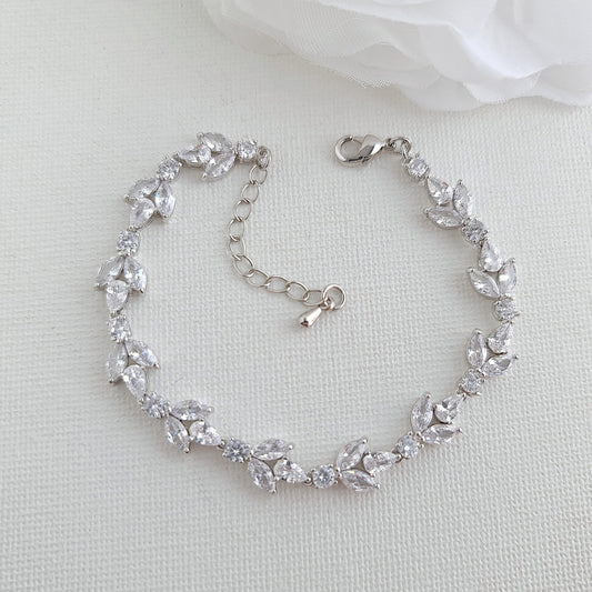 Bracelet for the Bride in CZ & Silver-Anya
