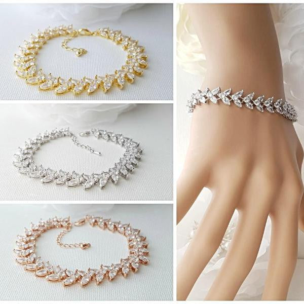 Marquise Cut Bridal Bracelet- Katie