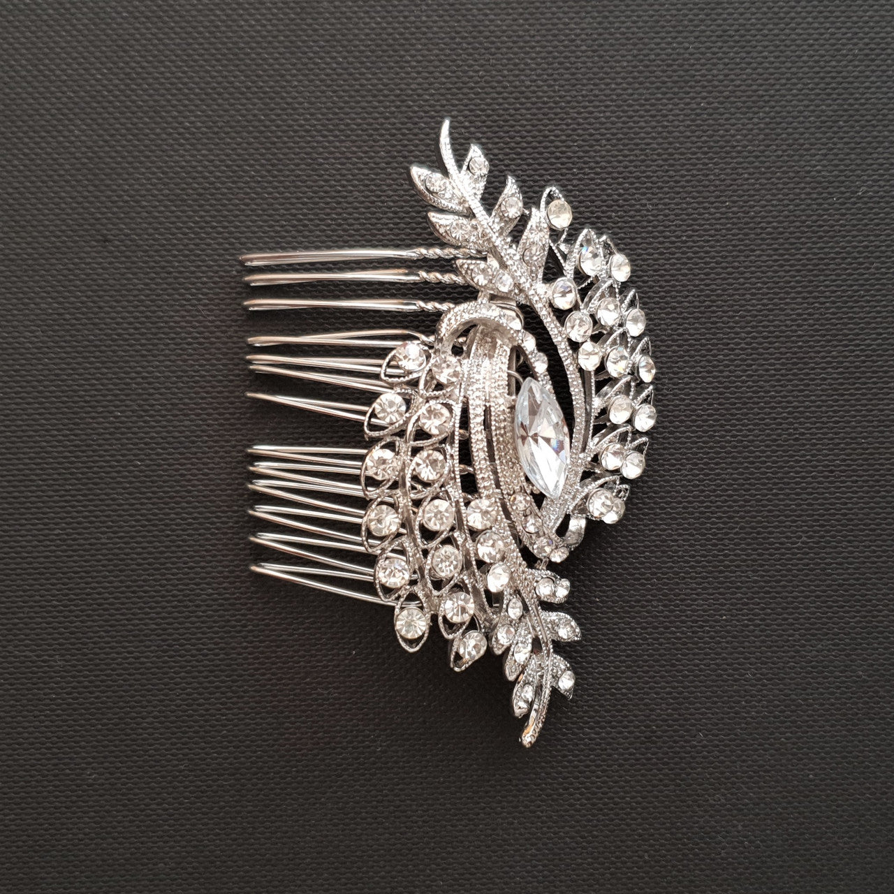 Peacock Hair comb for Brides-Paonne