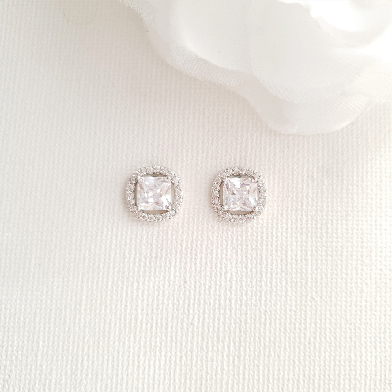 Bridesmaids Stud Earrings in Rose Gold-Piper