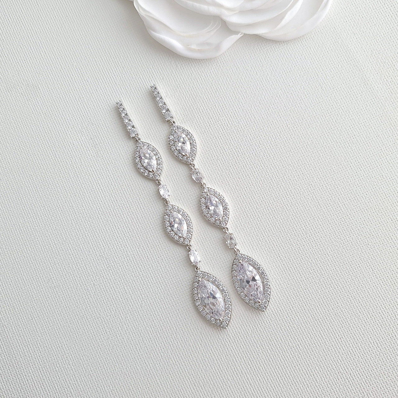 Extra Long Earrings for Wedding and Prom- Harriet