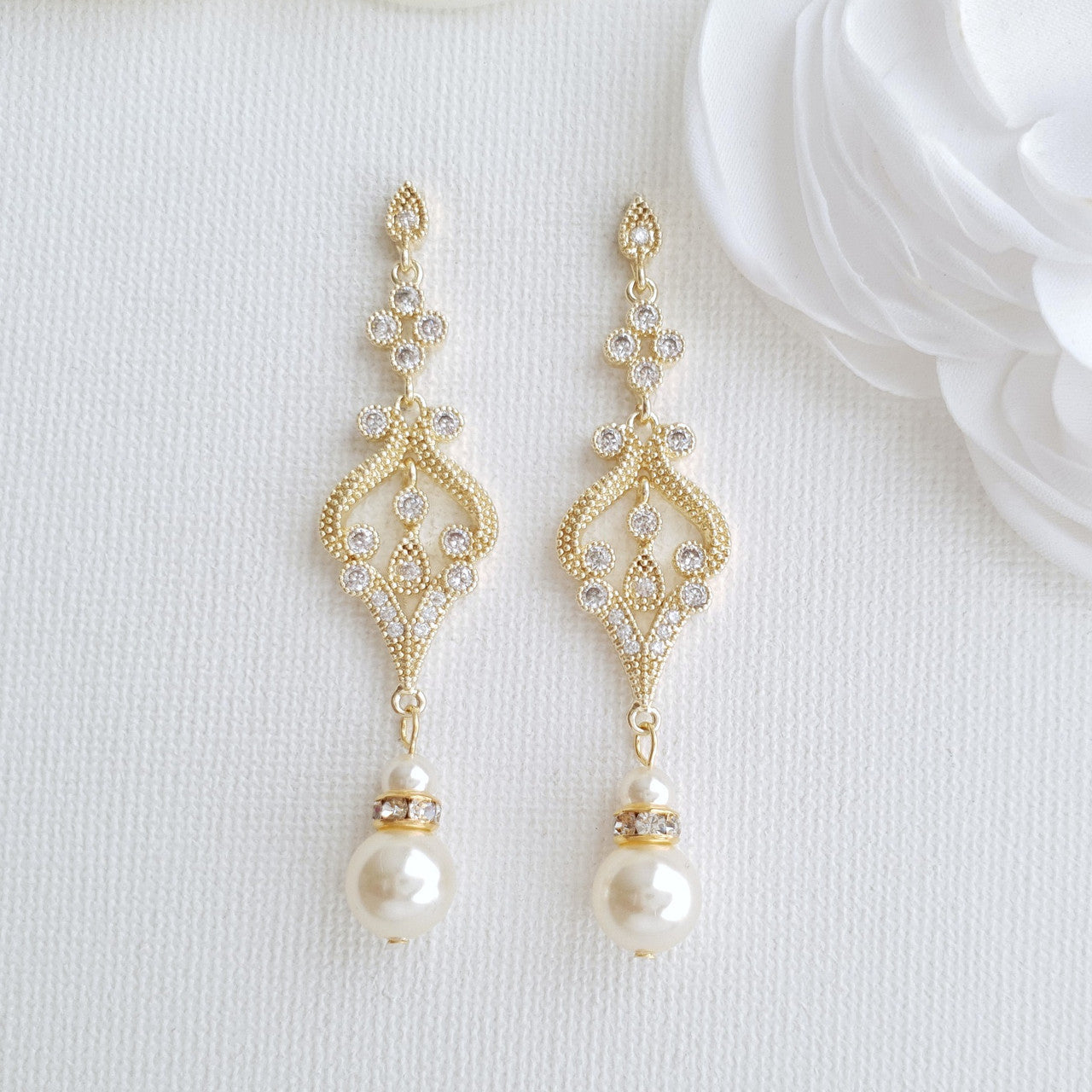 Vintage Gold Earrings-Elizabeth