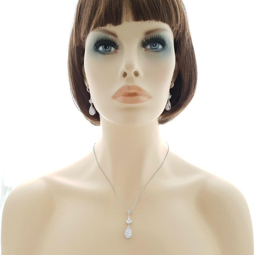 Silver Hook Earrings for Weddings & Brides- Lotus
