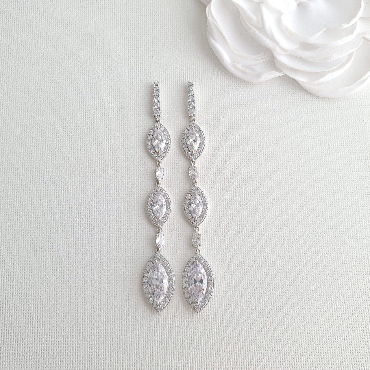 Extra Long Earrings for Wedding and Prom- Harriet