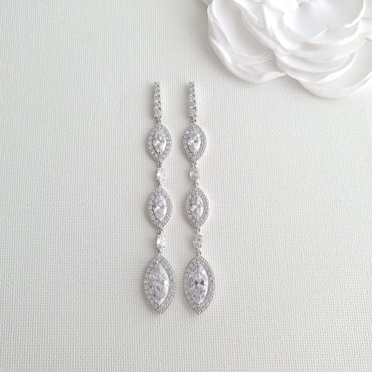 Extra Long Earrings for Wedding and Prom- Harriet