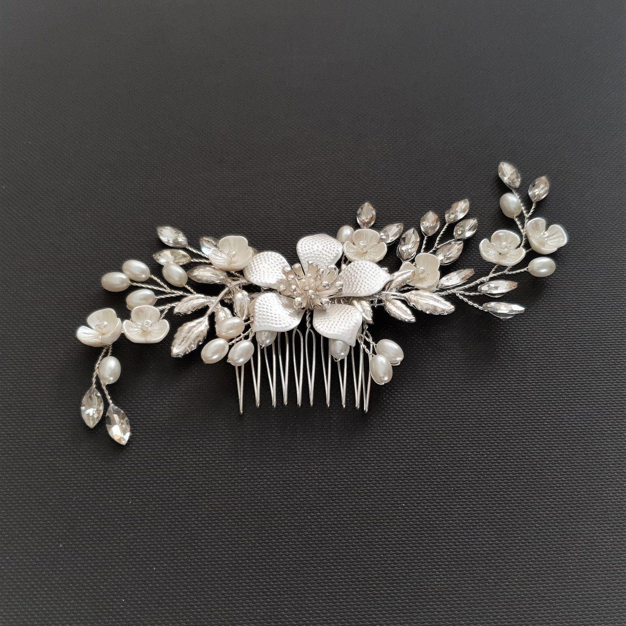 Jewelled Gold Hair Comb for Weddings -Freya