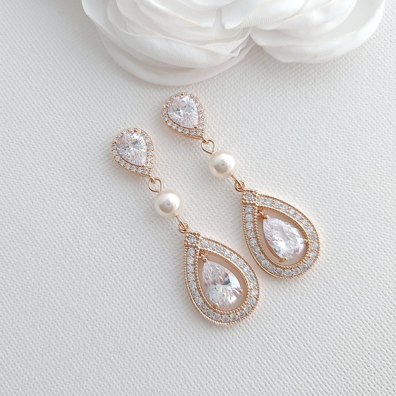 Bridal Necklace and Earring Set-Sarah