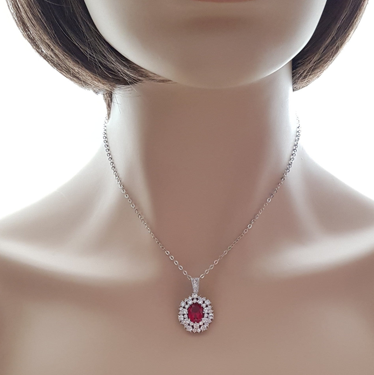 Red Stone Necklace-Cherry