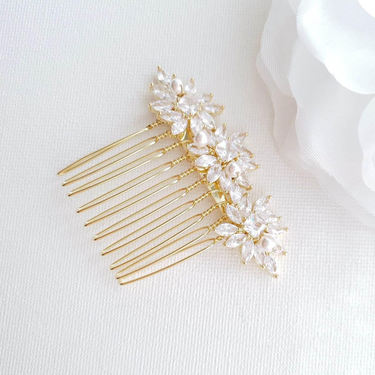 Small Wedding Veil Comb- Bridget