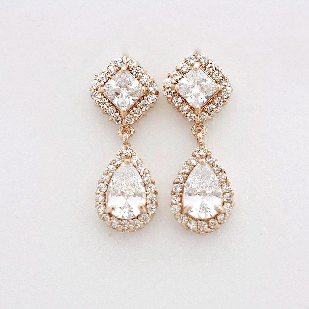 Rose Gold Bridesmaids Earrings- Kala