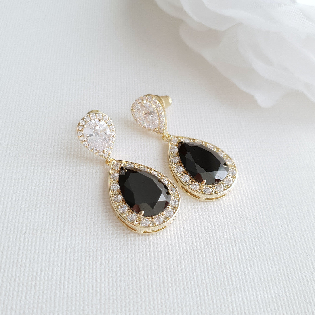 Black Drop Earrings- Zoe