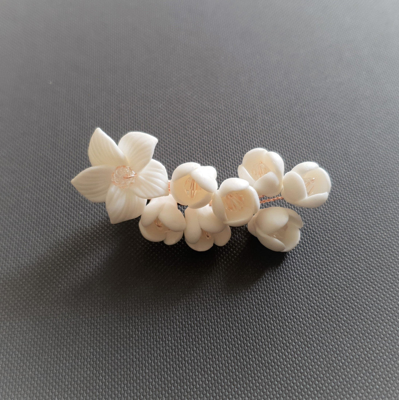 White Flower Wedding Hair  Clip-Lilac