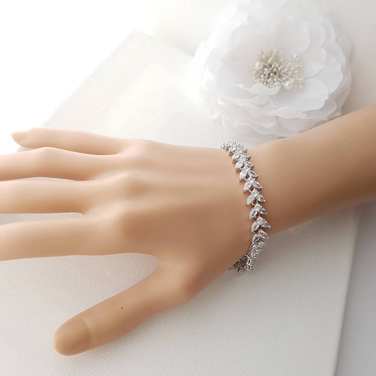 Rose Gold Bracelet for Wedding Formal Events-Katie