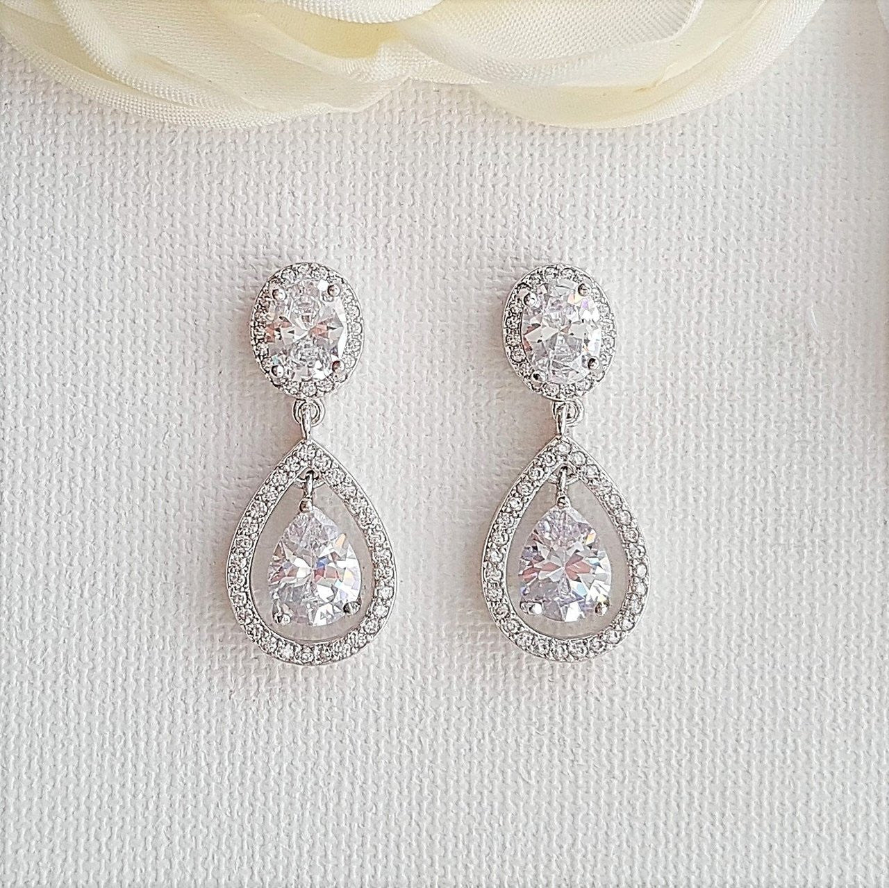 Small Drop Earrings for Brides