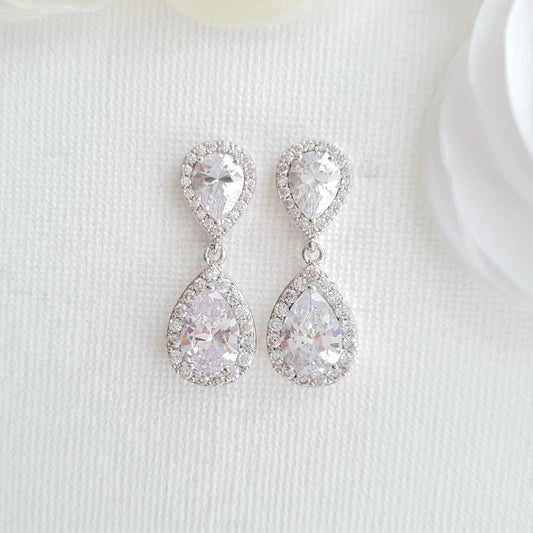 Silver Teardrop Earrings-Emma