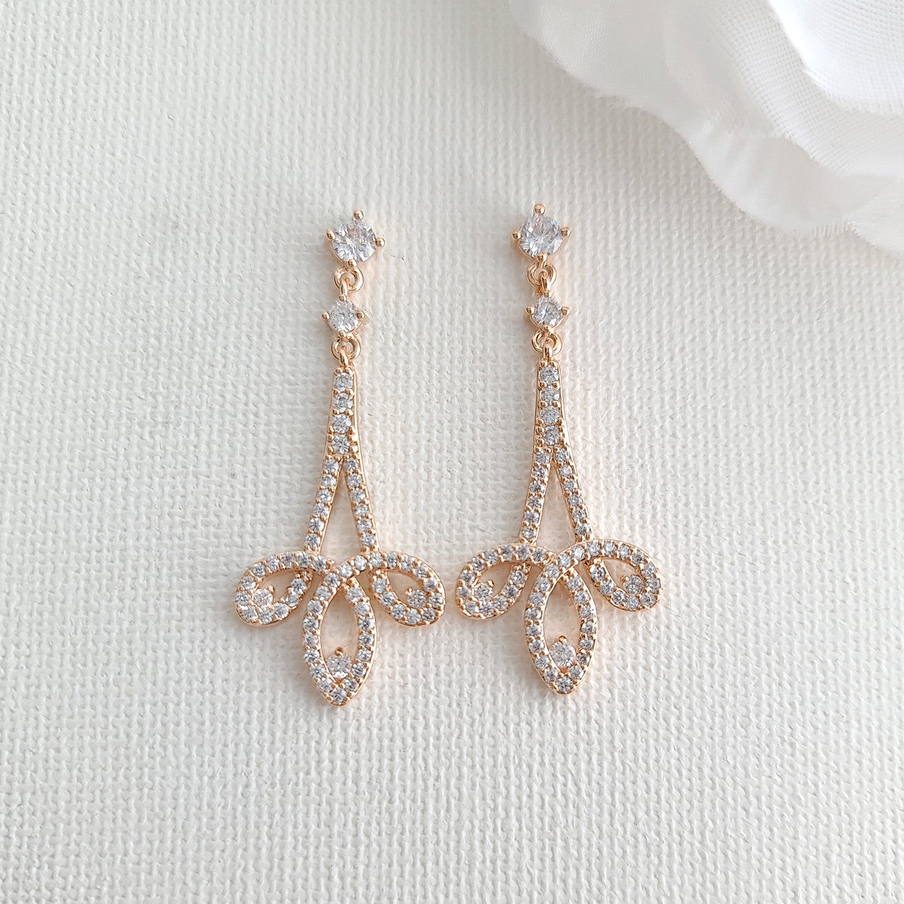 Modern Bridal Earrings in Gold- Allison