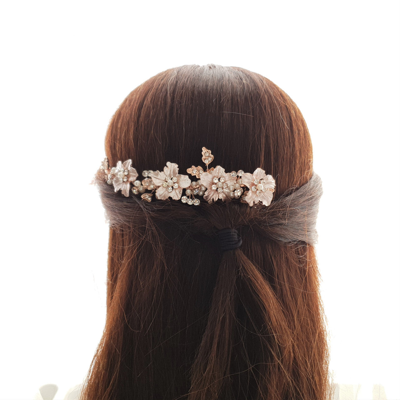 Silver flower Leaf Hair Comb for Weddings-Gardenia