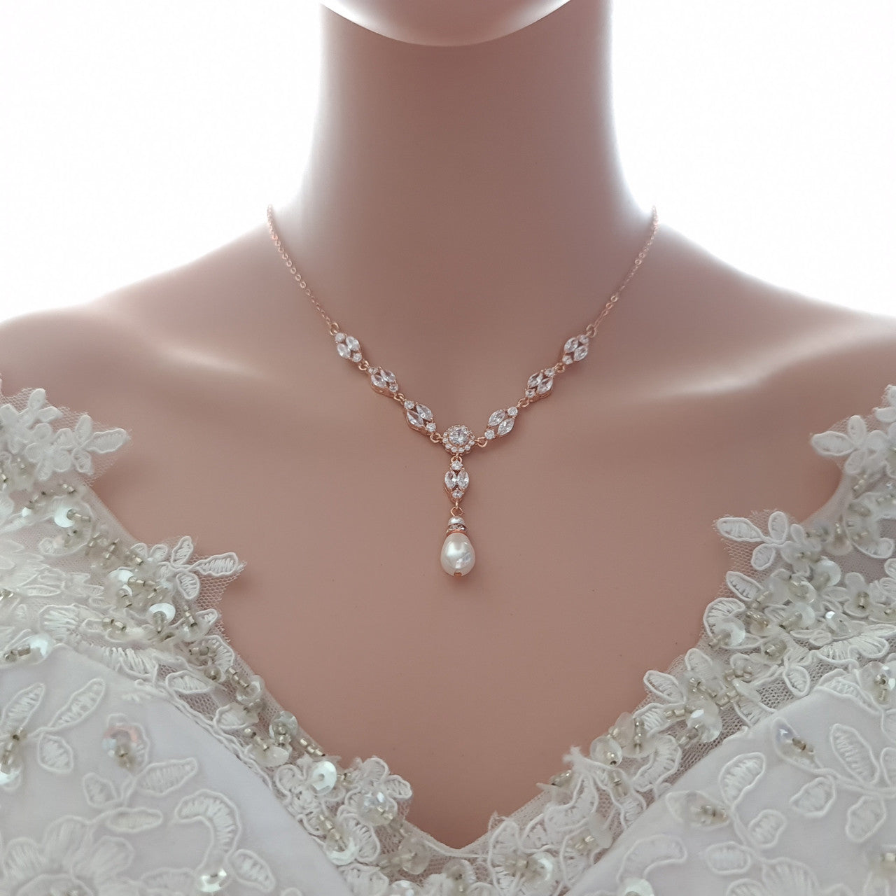 Necklace For Backless & Strapless Wedding Dress-Hayley