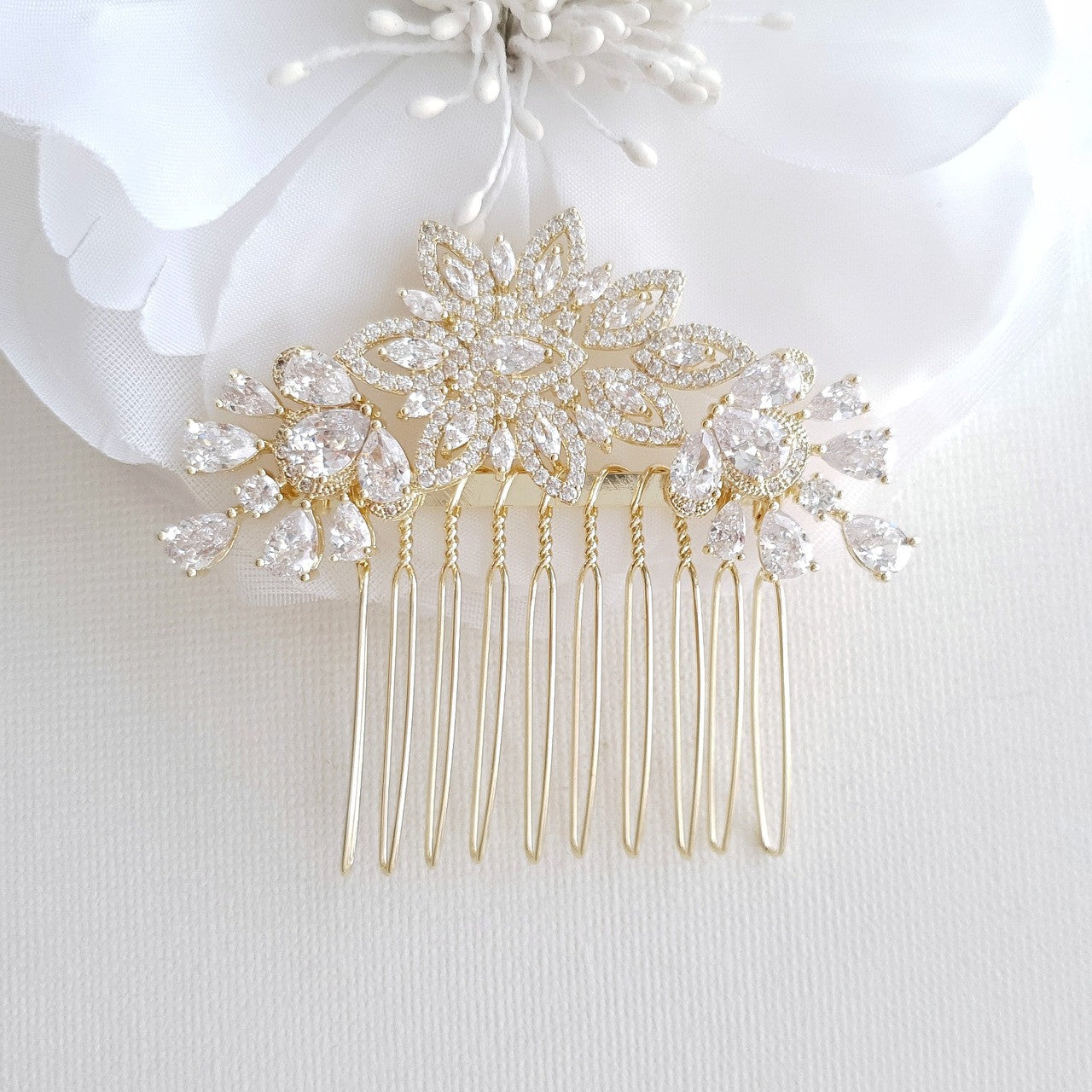 Jeweled Bridal Hair Combs- Lara